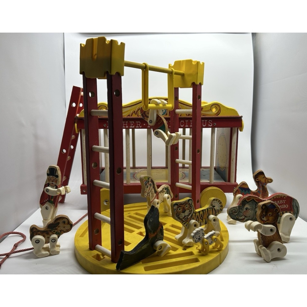 Vintage Fisher Price Circus #900 Wagon Wooden‎ Train 1962